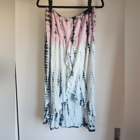 Raviya Tie-Dyed Waterfall-Hem Tube Dress Cover-Up XL - Picture 2 of 8